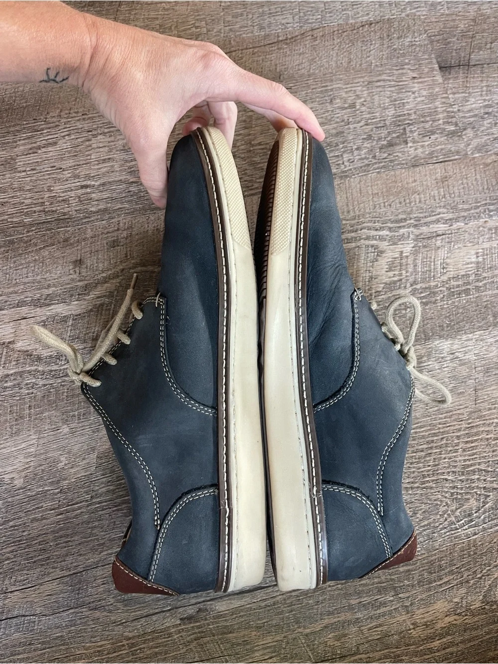 Johnston & Murphy McGuffey Plain Toe Derby shoes navy